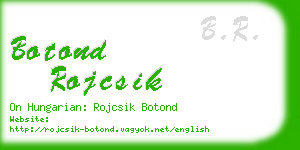 botond rojcsik business card
